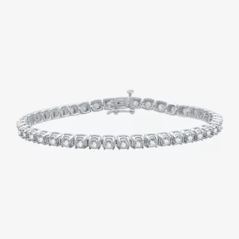 2 CT. T.W. Natural White Diamond 10K or Yellow Gold 7.5 Inch Tennis Bracelet