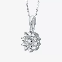 Womens 1 CT. T.W. Natural White Diamond Sterling Silver Flower 2-pc. Jewelry Set