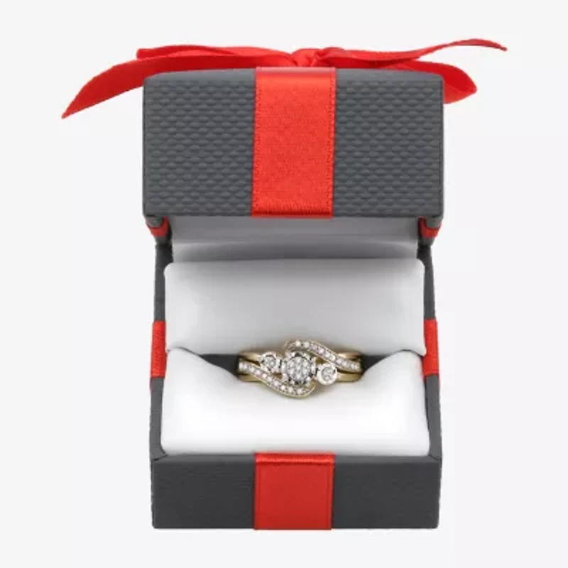 Womens 1/7 CT. T.W. Natural White Diamond  Cluster Halo Cocktail Ring Sterling Silver or 14K Gold Over