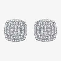 1/2 CT. T.W. Natural White Diamond Sterling Silver 9.8mm Stud Earrings