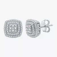 1/2 CT. T.W. Natural White Diamond Sterling Silver 9.8mm Stud Earrings