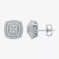 1/2 CT. T.W. Natural White Diamond Sterling Silver 9.8mm Stud Earrings