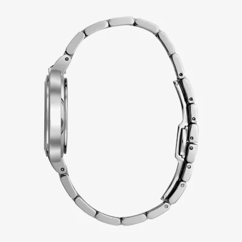 Bulova Rubaiyat Womens Diamond Accent Silver Tone Stainless Steel Bracelet Watch 96p184