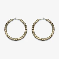 Bijoux Bar Gold Tone Metal Womens 1 1/2 Inch Circle Hoop Earrings