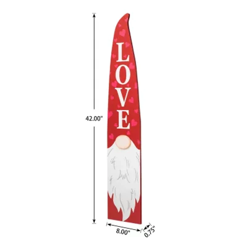 Glitzhome 42"H Valentine's Gnome Porch Decor Holiday Yard Art
