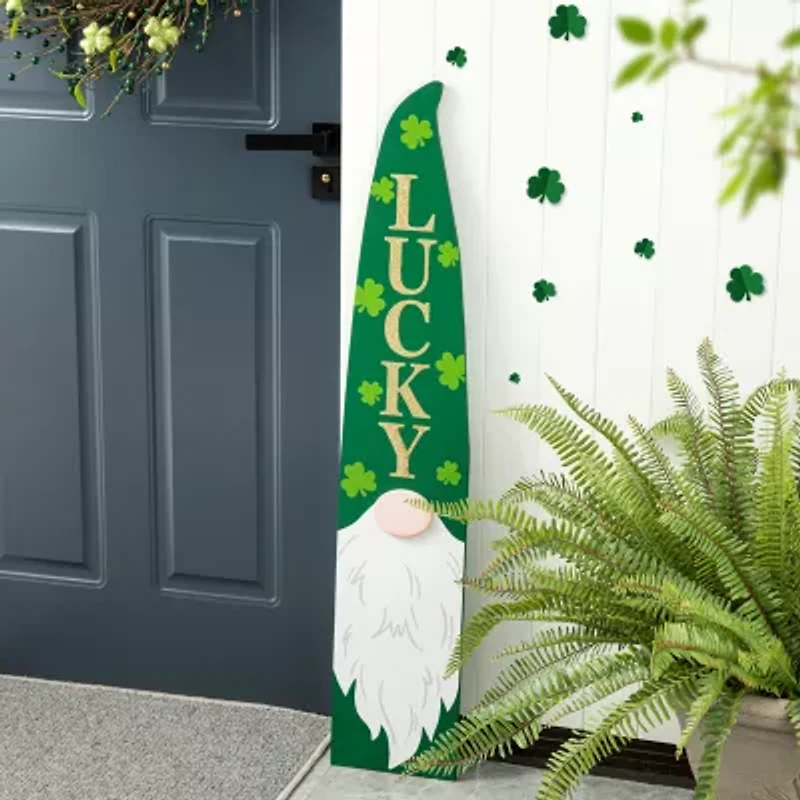 Glitzhome 42"H St.Patrick's Gonme Porch Decor Holiday Yard Art