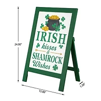 Glitzhome 24"H St.Patrick's Wooden Porch Sign Holiday Yard Art