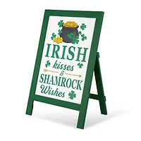Glitzhome 24"H St.Patrick's Wooden Porch Sign Holiday Yard Art