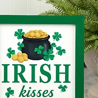 Glitzhome 24"H St.Patrick's Wooden Porch Sign Holiday Yard Art