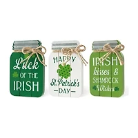 Glitzhome 7" 3-pc. St. Patricks Day Tabletop Decor