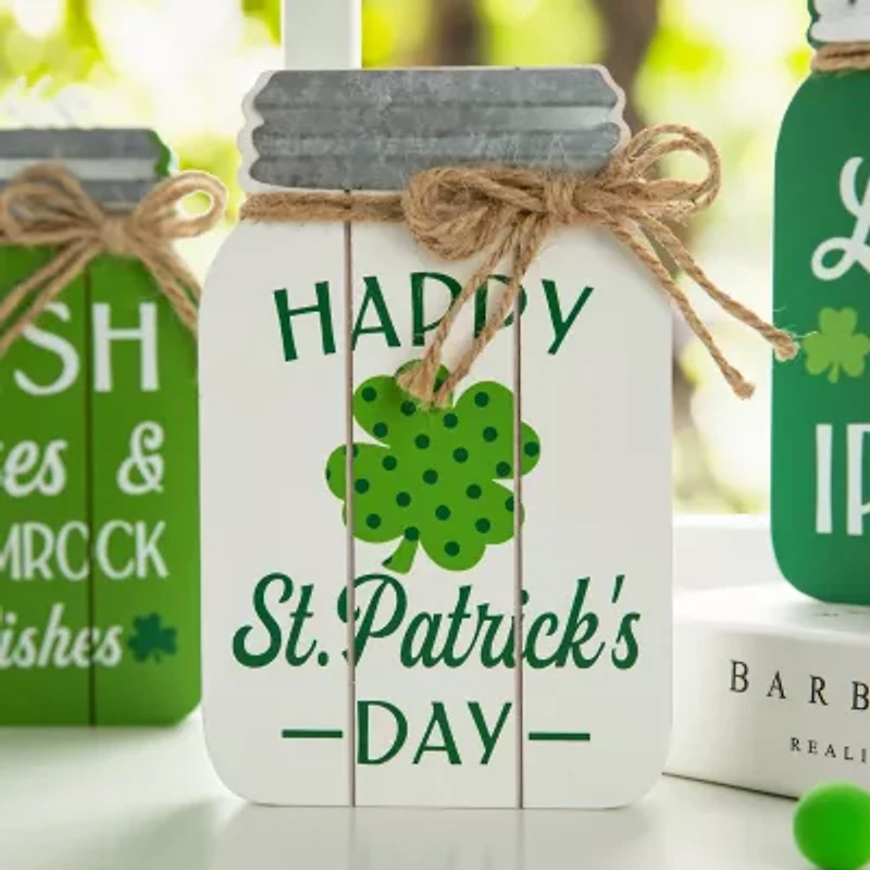 Glitzhome 7" 3-pc. St. Patricks Day Tabletop Decor