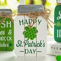 Glitzhome 7" 3-pc. St. Patricks Day Tabletop Decor