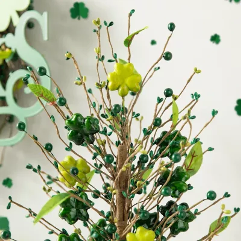 Glitzhome 18"H St Patrick's Berry Tree Tabletop Decor