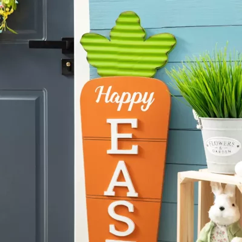Glitzhome 41.5"H Carrot Easter Yard Art