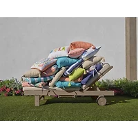 Turquoise Sun Leaf Print Patio Seat Cushion