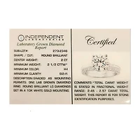 2 1/2 CT. T.W. Lab-Grown (F / VS2) Diamond Round Solitaire Bridal Set 10K or 14K Gold