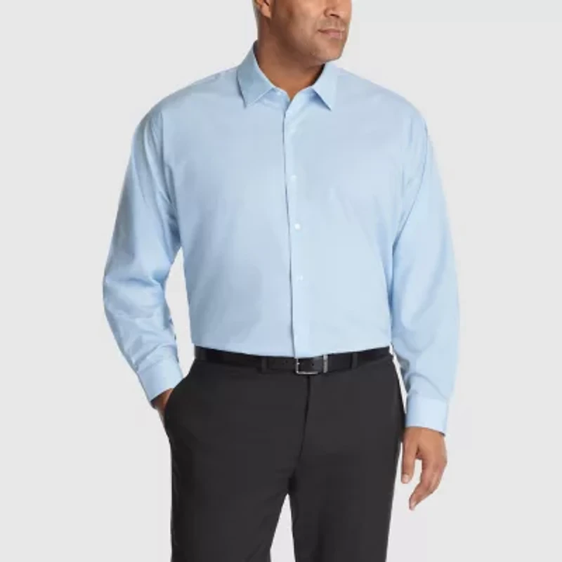 Van Heusen Big And Tall Comfort Performance Mens Classic Fit Stretch Fabric Wrinkle Free Long Sleeve Dress Shirt