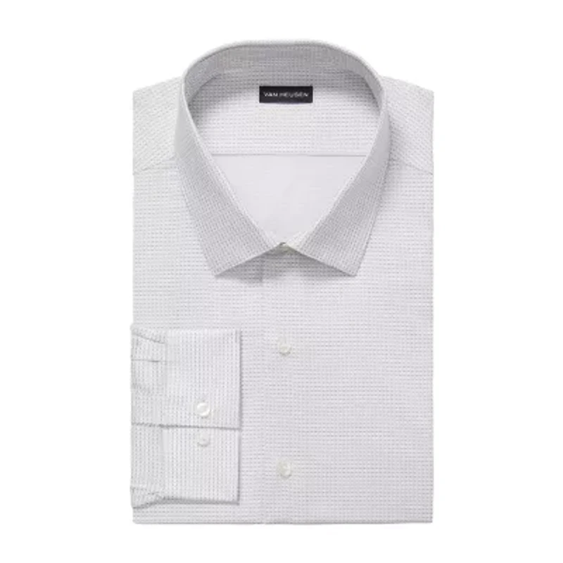 Van Heusen Big Comfort Performance Mens Classic Fit Stretch Fabric Wrinkle Free Long Sleeve Dress Shirt