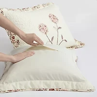 Beatrice Home Fashions Carnation Embroidered Pillow Sham