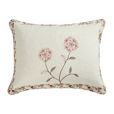 Beatrice Home Fashions Carnation Embroidered Pillow Sham