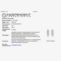 (H-I / Si2-I1) Womens 5 CT. T.W. Lab Grown White Diamond 14K White Gold 18.9mm Hoop Earrings