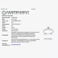 I Said Yes (H-I / Si2-I1) Womens 1/4 CT. Lab Grown White Diamond Sterling Silver Oval Solitaire Engagement Ring