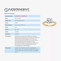 (G-H / Si1-Si2) Womens 2 1/4 CT. T.W. Lab Grown White Diamond 14K Gold Round Side Stone Engagement Ring