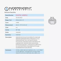 (H-I / SI1-SI2) Signature By Modern Bride Womens 5 CT. T.W. Lab Grown White Diamond 14K Gold Princess Bridal Set