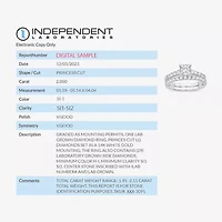 (H-I / SI1-SI2) Signature By Modern Bride Womens 2 CT.TW Lab Grown White Diamond 14K Gold Side Stone Bridal Set