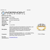 Love Lives Forever (G / Si1-Si2) Womens 1 1/2 CT. T.W. Lab Grown White Diamond 10K Gold Round 3-Stone Engagement Ring