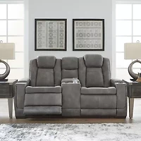 Signature Design By Ashley® Next-Gen DuraPella Dual Power Reclining Track Arm Loveseat with Console