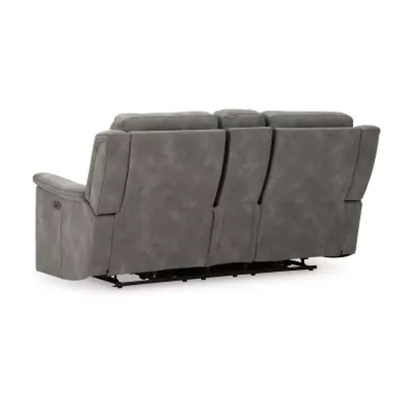 Signature Design By Ashley® Next-Gen DuraPella Dual Power Reclining Pad Arm Loveseat with Console