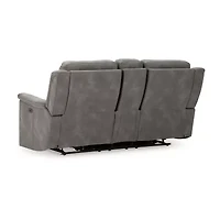 Signature Design By Ashley® Next-Gen DuraPella Dual Power Reclining Pad Arm Loveseat with Console