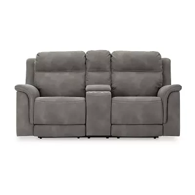 Signature Design By Ashley® Next-Gen DuraPella Dual Power Reclining Pad Arm Loveseat with Console