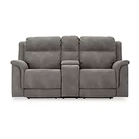 Signature Design By Ashley® Next-Gen DuraPella Dual Power Reclining Pad Arm Loveseat with Console