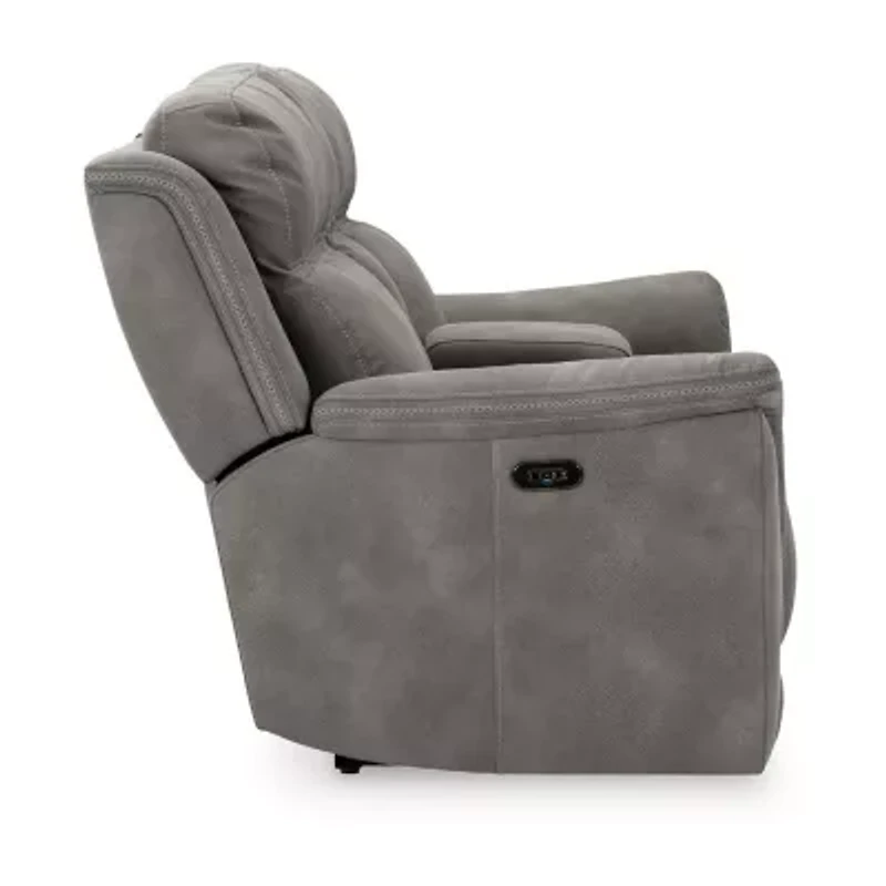Signature Design By Ashley® Next-Gen DuraPella Dual Power Reclining Pad Arm Loveseat with Console