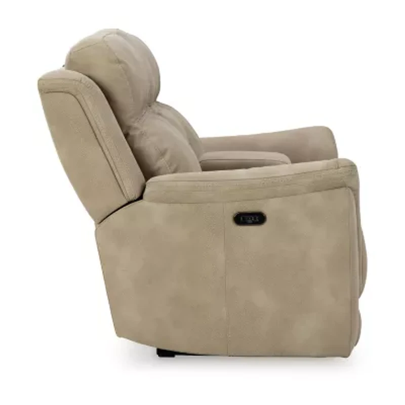 Signature Design By Ashley® Next-Gen DuraPella Dual Power Reclining Pad Arm Loveseat with Console