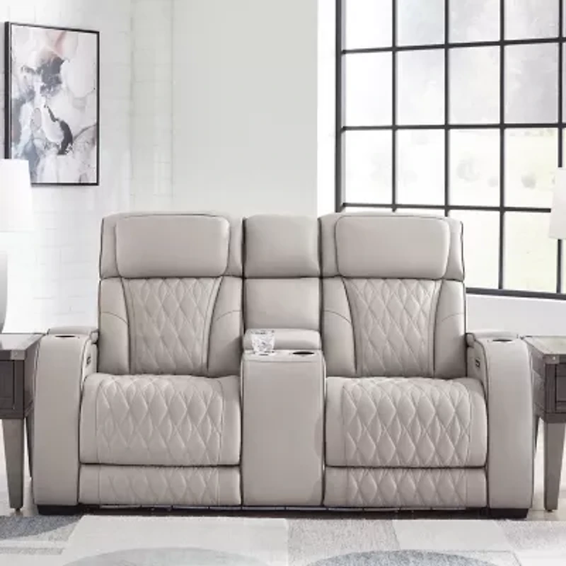 Signature Design By Ashley® Boyington Power Reclining Loveseat with Console