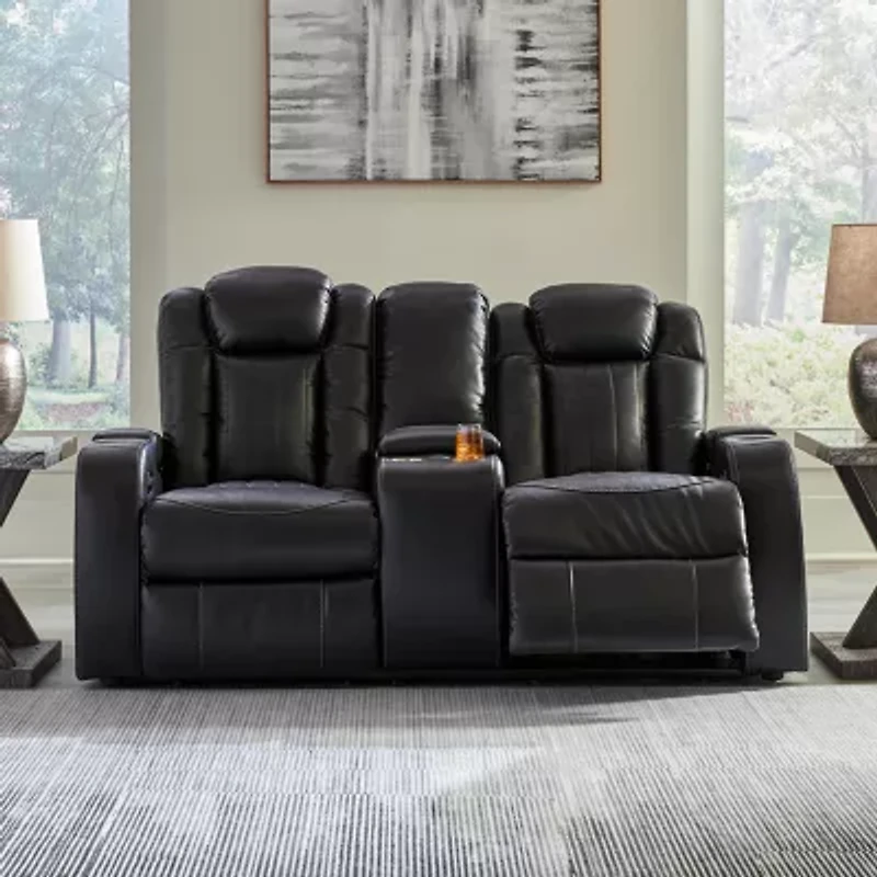Signature Design By Ashley® Caveman Den Power Reclining Loveseat with Console