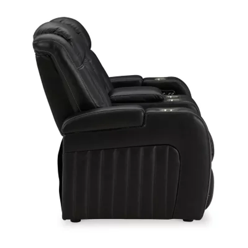Signature Design By Ashley® Caveman Den Power Reclining Loveseat with Console
