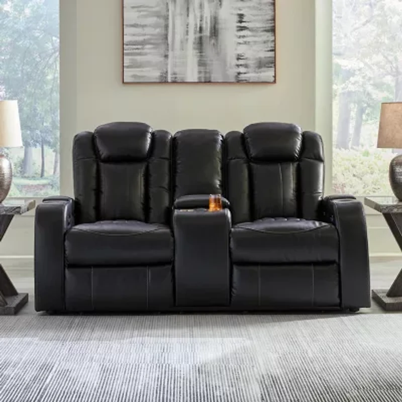 Signature Design By Ashley® Caveman Den Power Reclining Loveseat with Console