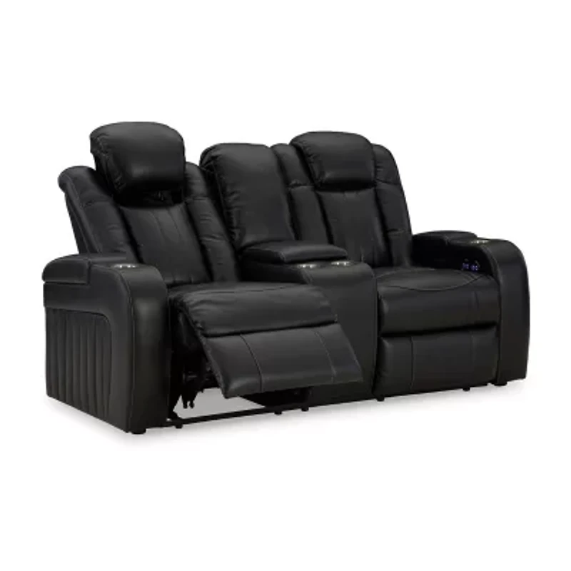 Signature Design By Ashley® Caveman Den Power Reclining Loveseat with Console