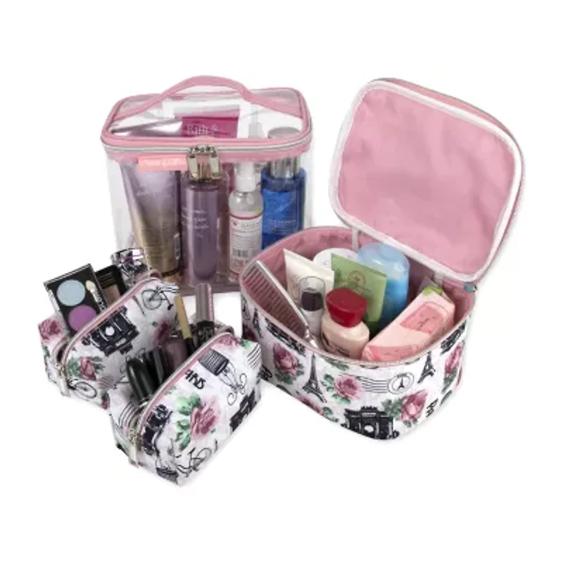 Emma & Chloe 4-pc.Travel Cosmetic Bag Train Set