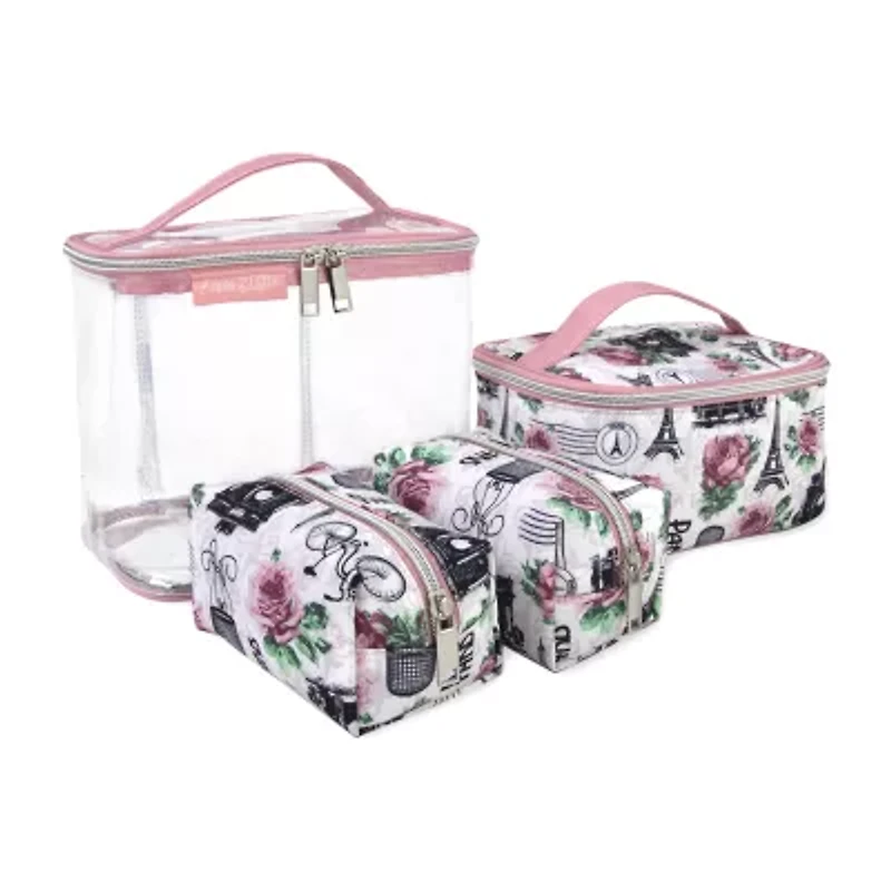 Emma & Chloe 4-pc.Travel Cosmetic Bag Train Set