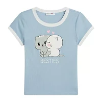 Knit Works Big Kid Girls Crew Neck Short Sleeve Regular Fit Graphic T-Shirt