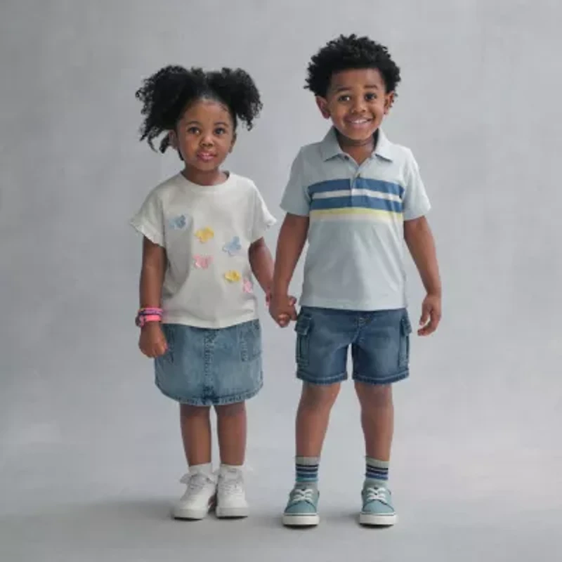 Okie Dokie Toddler & Little Boys Short Sleeve Regular Fit Polo Shirt