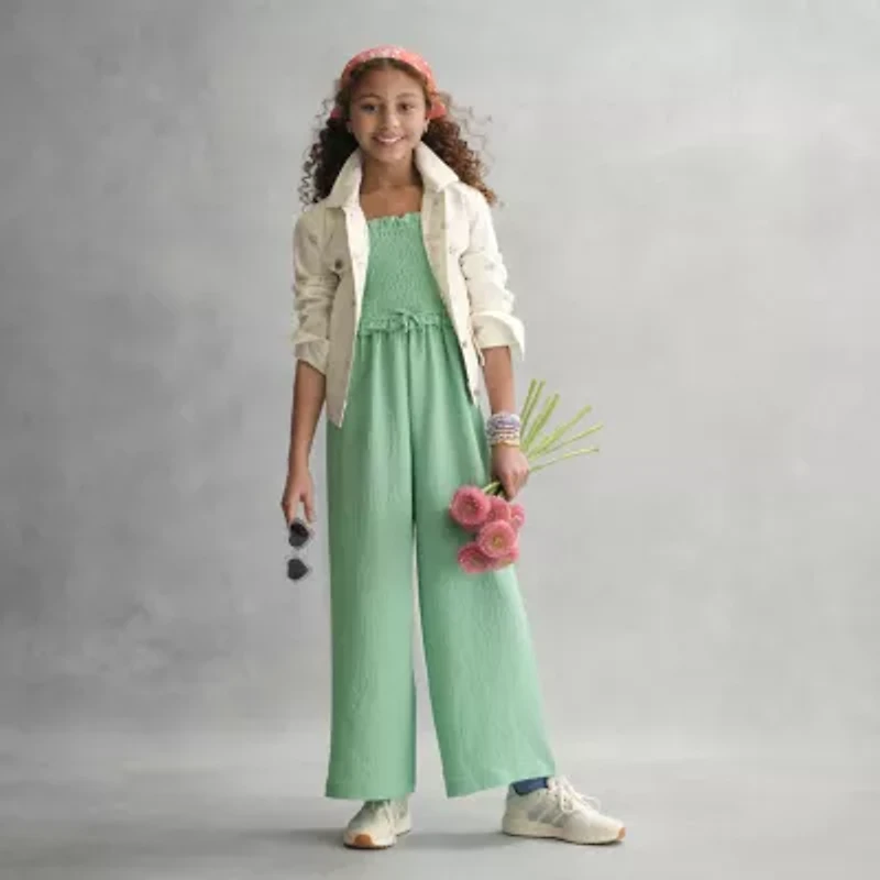 Thereabouts Little & Big Kid Girls Square Neck Sleeveless Jumpsuit
