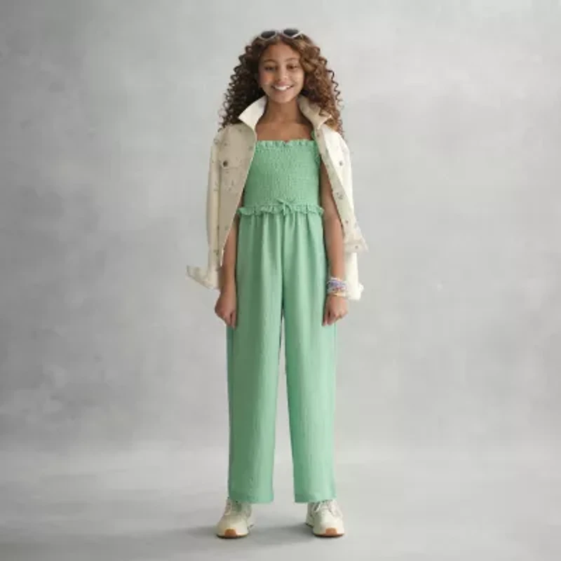 Thereabouts Little & Big Kid Girls Square Neck Sleeveless Jumpsuit