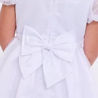 Bonnie Jean Big Kid Girls Communion Short Sleeve Puffed Flower Girl Fit + Flare Dress