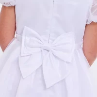 Bonnie Jean Big Kid Girls Communion Short Sleeve Puffed Flower Girl Fit + Flare Dress